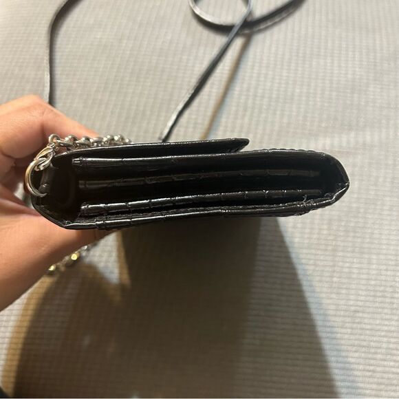 BRIGHTON CROC WALLET CROSSBODY BLACK - Picture 7 of 16